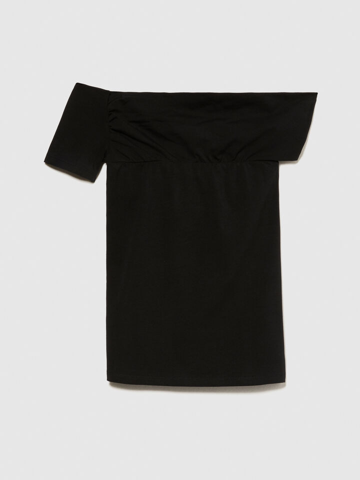 Top with bare shoulders - women's tops - Black | Sisley image number 6